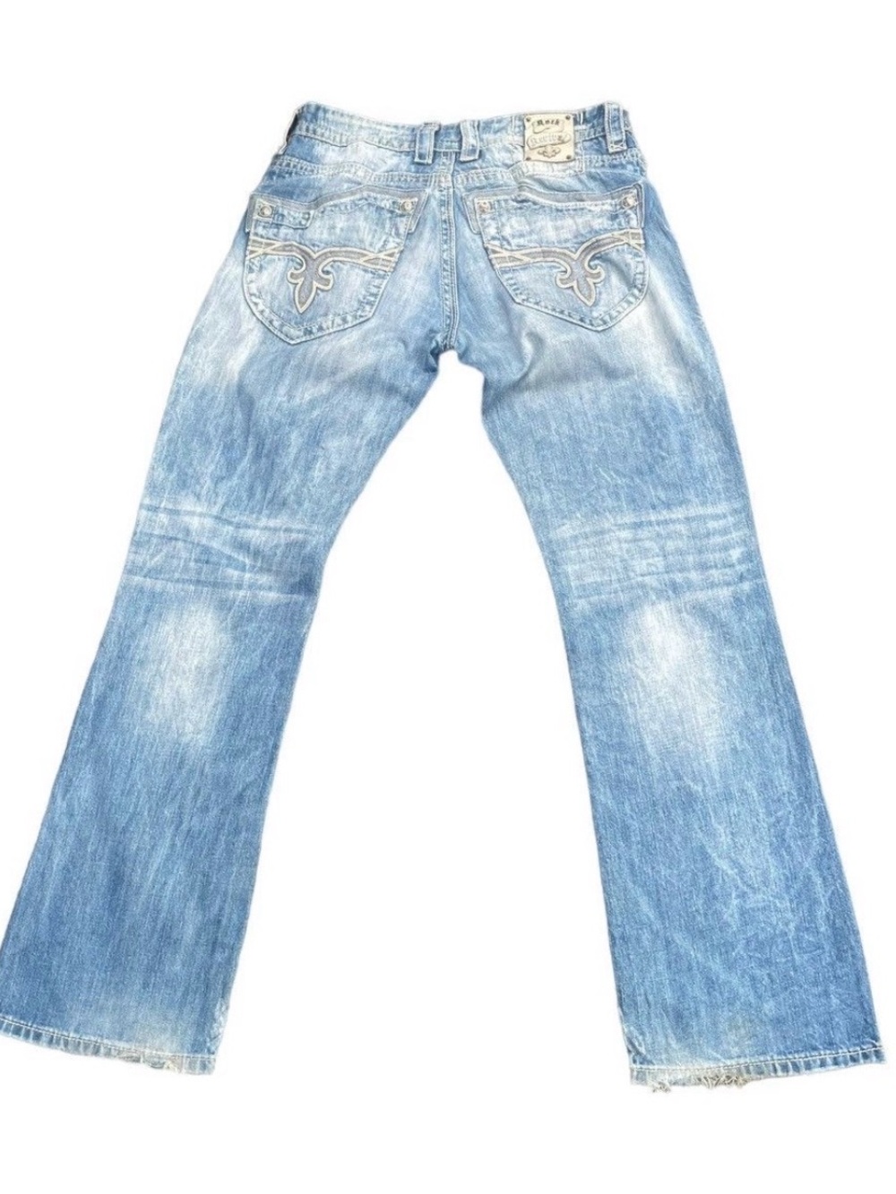 Light Blue Rock Revival Distressed Men's Jeans